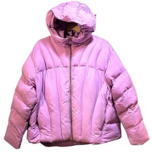Fabletics women’s purple hooded puffer coat women’s small